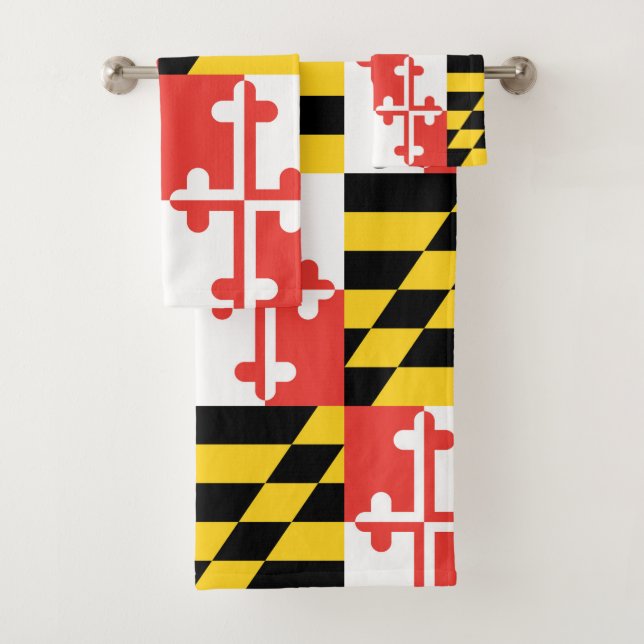 Maryland-Flaggen-Bad-Tuch-Set Badhandtuch Set (Insitu)