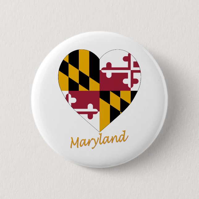 Maryland-Flaggen-Herz Button (Vorderseite)