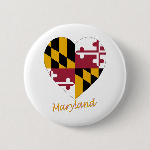 Maryland-Flaggen-Herz Button