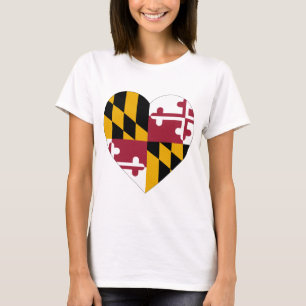 Maryland-Flaggen-Herz T-Shirt