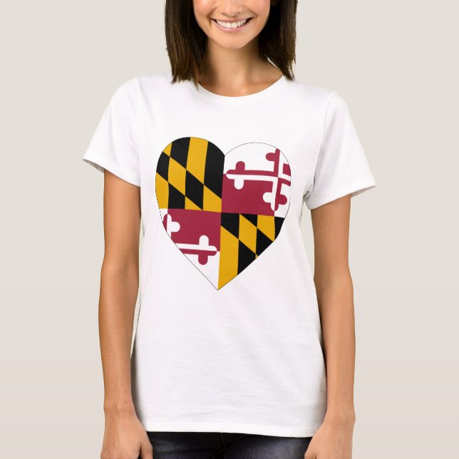 Maryland-Flaggen-Herz T-Shirt (Vorderseite)