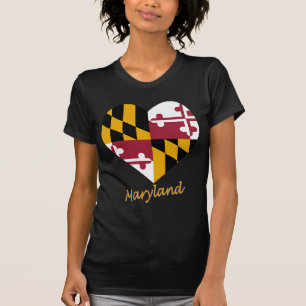 Maryland-Flaggen-Herz T-Shirt