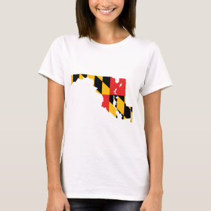 Maryland-Flaggen-Karte T-Shirt