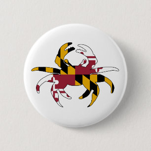 Maryland-Flaggen-Krabbe Button