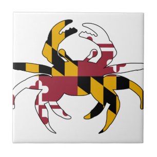 Maryland-Flaggen-Krabbe Fliese