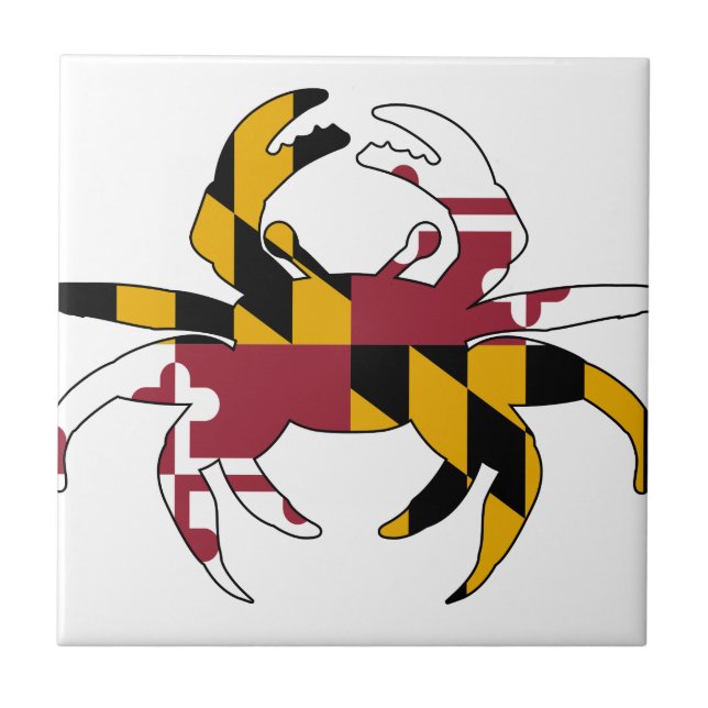 Maryland-Flaggen-Krabbe Fliese (Vorderseite)