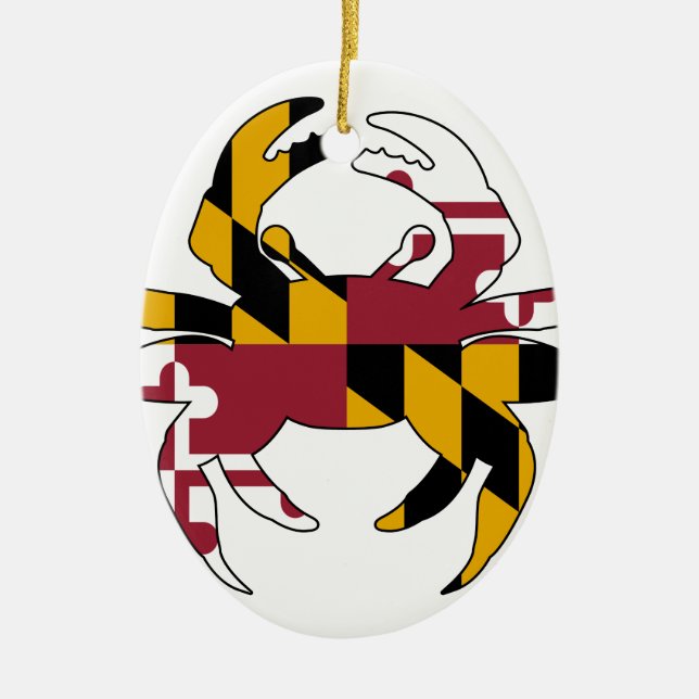 Maryland-Flaggen-Krabbe Keramik Ornament (Vorne)