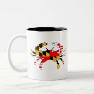 Maryland-Flaggen-Krabbe Zweifarbige Tasse