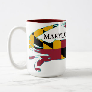Maryland-Flaggen-Krabben-Tasse Zweifarbige Tasse