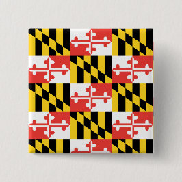 Maryland-Flaggen-Quadrat-Knopf Button