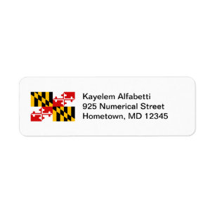 Maryland-Flaggen-Rücksendeadresse-Aufkleber