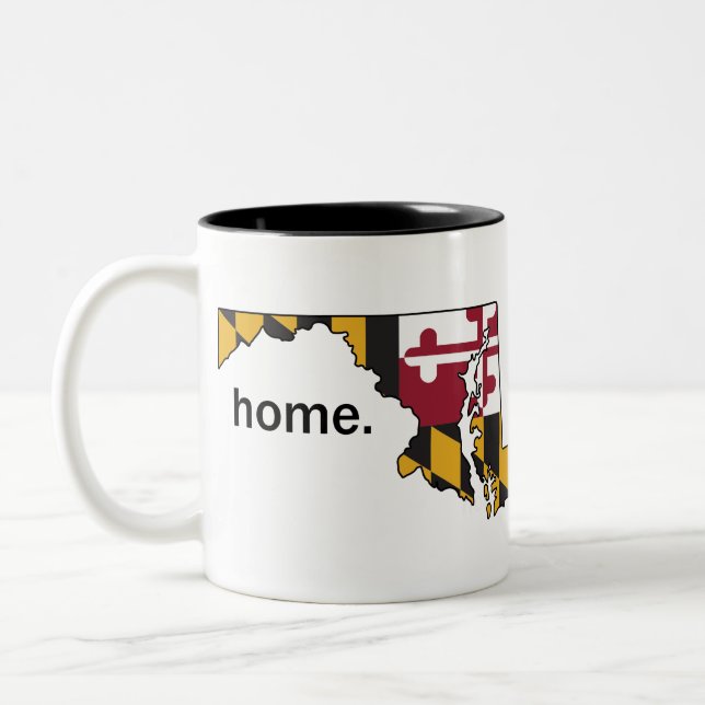 Maryland-Flaggen-Zuhause-Tasse Zweifarbige Tasse (Links)