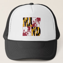 Maryland-Flaggentext Truckerkappe