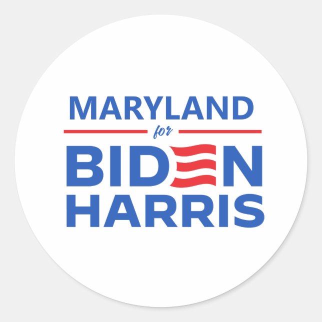 Maryland for Biden Harris Runder Aufkleber (Vorderseite)
