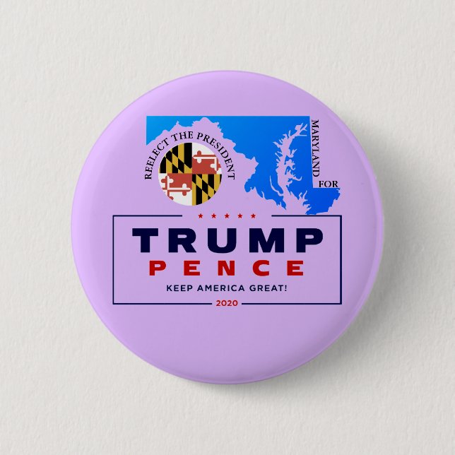 Maryland für Trump Pence 2020 Button (Vorderseite)