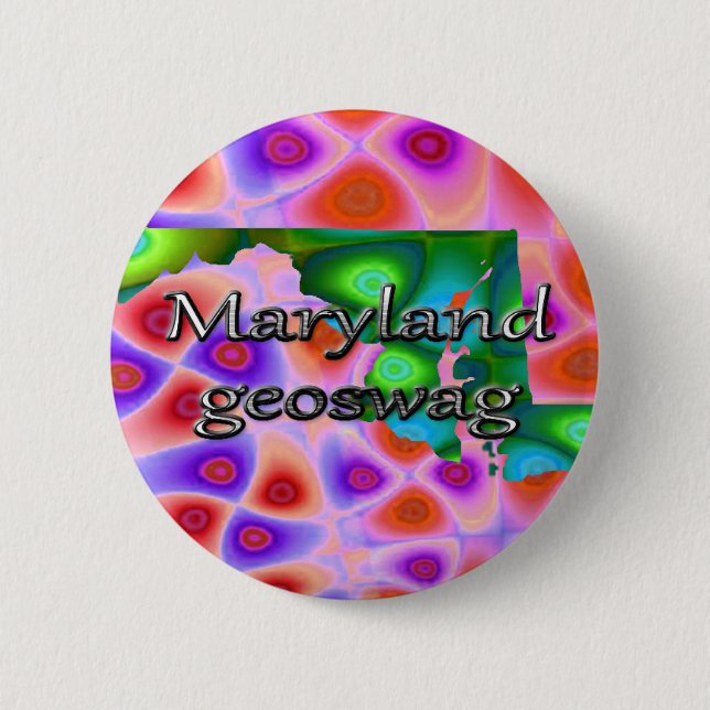 Maryland Geoswag Swags Geocaching Geschenk-Schatz Button (Vorderseite)