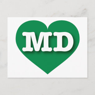 Maryland Green Heart - I Liebe MD Postkarte