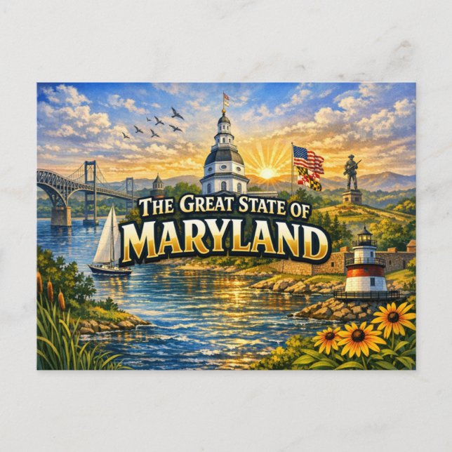 Maryland Grüße Postkarte (Vorderseite)
