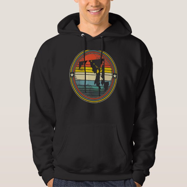 Maryland Hawaii Roots Origin Staat Map Retro Funn Hoodie (Vorderseite)