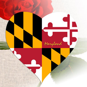 Maryland Herz Aufkleber, Patriotische Maryland Fla Herz-Aufkleber