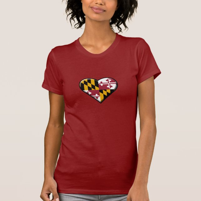 Maryland-Herz-Damen-Shirt T-Shirt (Vorderseite)