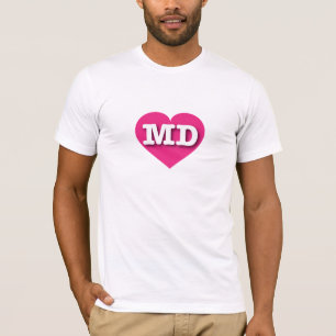 Maryland Hot Pink Heart - I Liebe MD T-Shirt