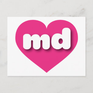 Maryland hot pink - I Liebe md Postkarte