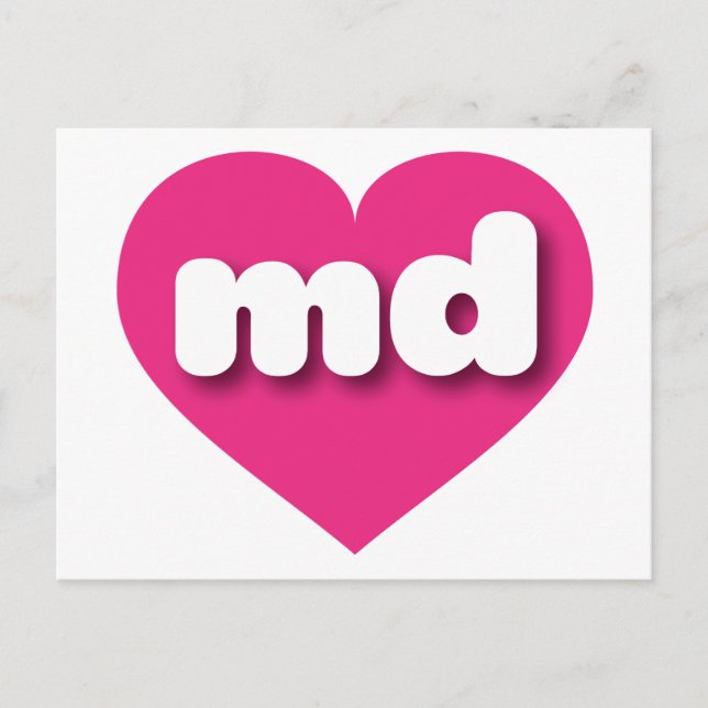 Maryland hot pink - I Liebe md Postkarte (Vorderseite)