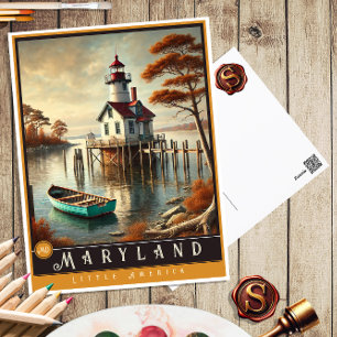 Maryland   Hyper-Realistisches Staat Postkarte