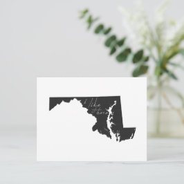 Maryland I like it Hier Staat Shaped Chalkboard Postkarte