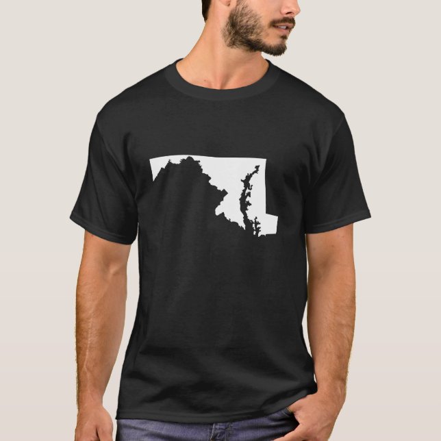 Maryland in Weiß und Schwarz T-Shirt (Vorderseite)