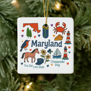 Maryland Individuelle Familienreise Erinnerungsstü Keramikornament