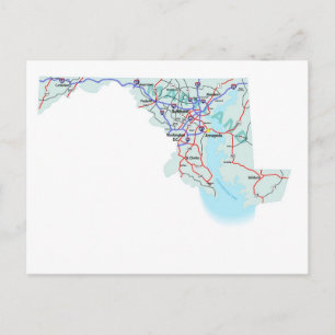 Maryland Interstate Map Postcard Postkarte
