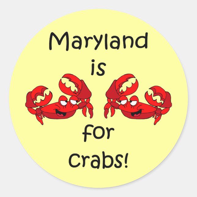 Maryland ist für Crabs Runder Aufkleber (Vorderseite)