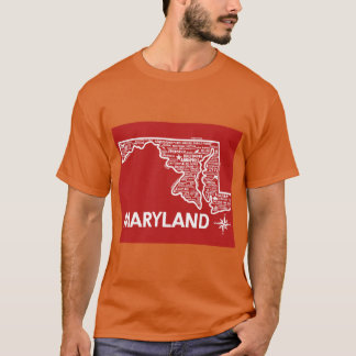Maryland Karte T-Shirt