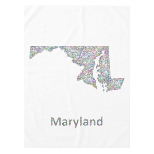Maryland-Karte Tischdecke (Vorderseite)