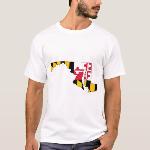 Maryland Kontur Map und Flag T-Shirt