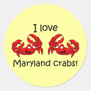 Maryland-Krabben der Liebe I! Runder Aufkleber