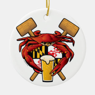 Maryland-Krabben-Fest-Wappen Keramik Ornament
