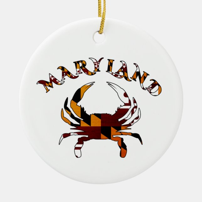 Maryland-Krabben-Flagge Keramikornament (Vorne)