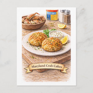 Maryland-Krabbenkuchen (Amerikanische Lebensmittel Postkarte