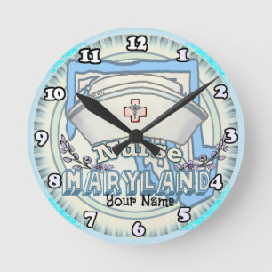 Maryland Krankenschwester Runde Wanduhr