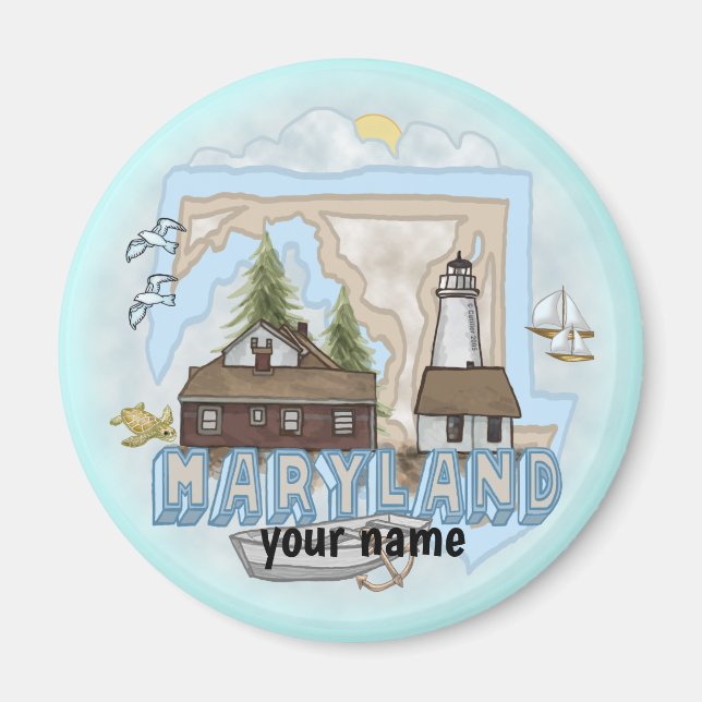Maryland Leuchtturm Magnet  (Vorne)