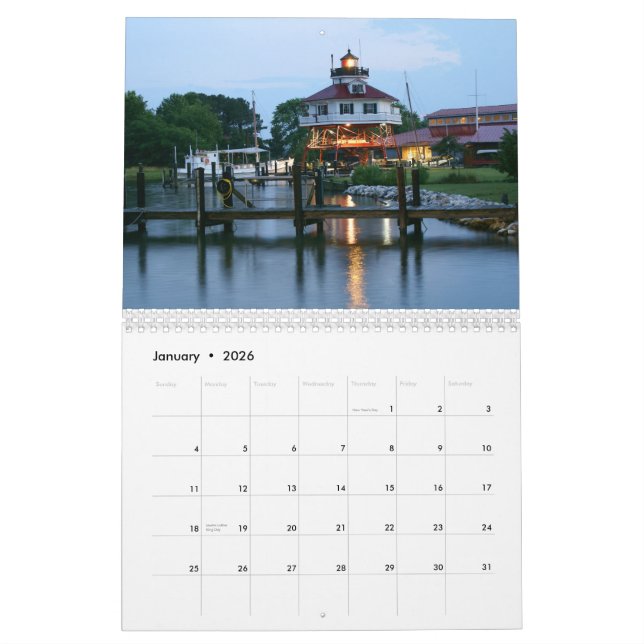 Maryland-Leuchttürme Kalender (Jan 2026)