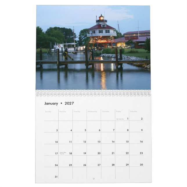 Maryland-Leuchttürme Kalender (Jan 2027)