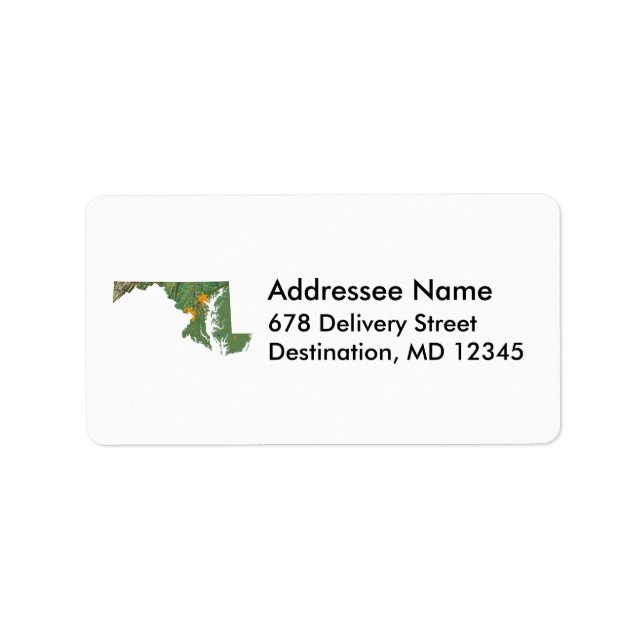 Maryland Map Address Label Adressaufkleber (Vorne)