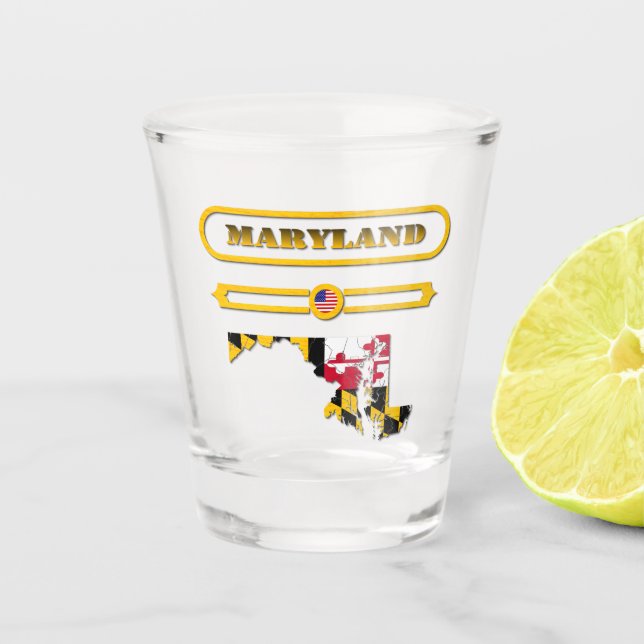 MARYLAND MAP, MARYLAND, USA. SAMER BRASIL SCHNAPSGLAS (Vorderseite)