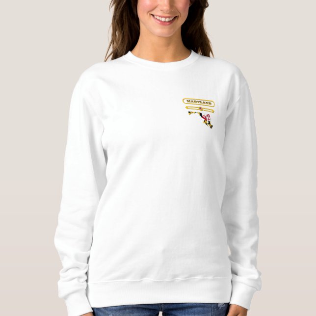 MARYLAND MAP, MARYLAND, USA. SAMER BRASIL SWEATSHIRT (Vorderseite)