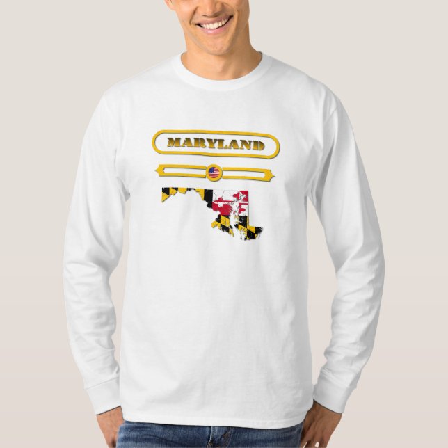 MARYLAND MAP, MARYLAND, USA. SAMER BRASIL T-Shirt (Vorderseite)