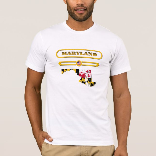 MARYLAND MAP, MARYLAND, USA. SAMER BRASIL T-Shirt (Vorderseite)